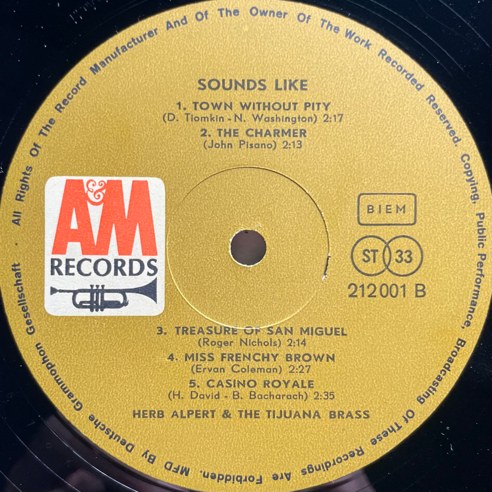 Herb Alpert & The Tijuana Brass ‎– ...Sounds Like… (Австрия 1967г.)