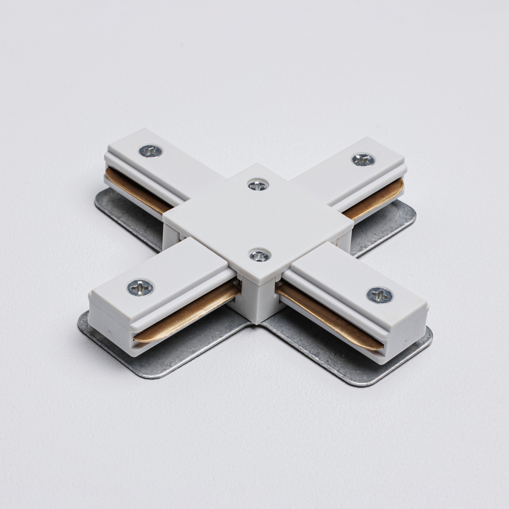 Х-коннектор для однофазного трекового шинопровода MKA-004-1 Белый