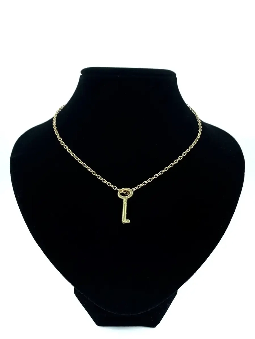 Многослойная золотистая цепочка с подвесками Ключ и Замочек