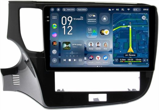 Магнитола Mitsubishi Outlander 3 2019-2022 (левый руль, прямоугольный климат) - Teyes CC4-PRO монитор 10.36" 2K QLED на Android 13, Snapdragon 778G, AI, CarPlay, DSP, 4G SIM-слот