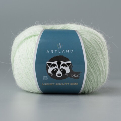 Пряжа "Норка" длинноворсовая Luxury, пух норки-70 % нейлон-30 %, св.мята