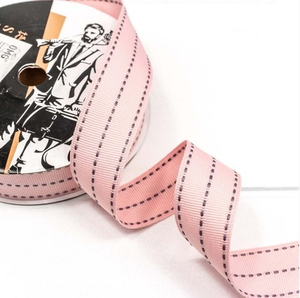 Лента Полиэстер в пунктирную полоску Персиковая