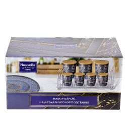 Банка, набор 7шт. на металлической подставке "Чайхана" 600мл /200мл. (подарочная упаковка)