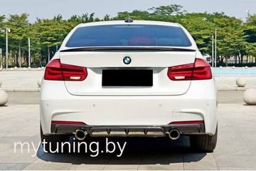 Диффузор заднего бампера глянцево - черный V.1 для BMW 3 F30 F31 2011-2018 Sedan Touring