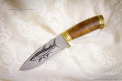 Туристический нож Акула-2 украшенная Латунью