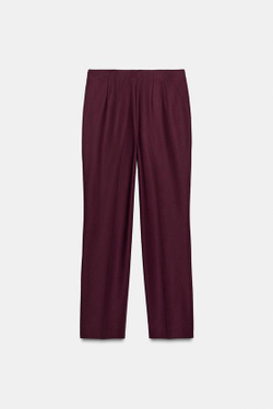 ZARA БРЮКИ ПРИТАЛЕННОГО КРОЯ, БОРДОВЫЙ