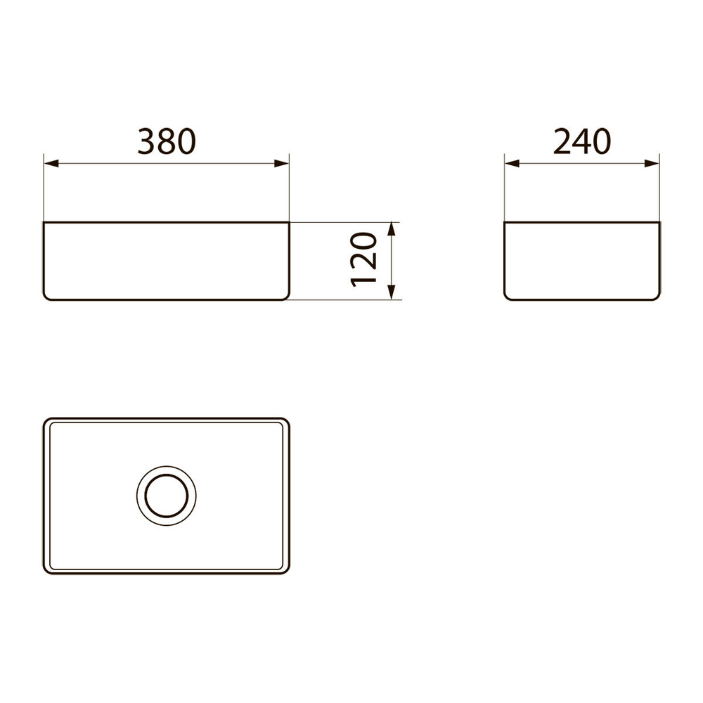 Раковина Point Аврора 38 PN43102 прямоугольная, белая