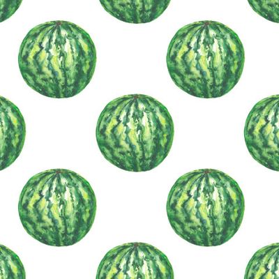 Seamless pattern with green watermelons