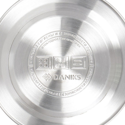 Чайник нерж, 3 л, свист, ручк с силик покр, Daniks, индукц, чер, MSY-066B