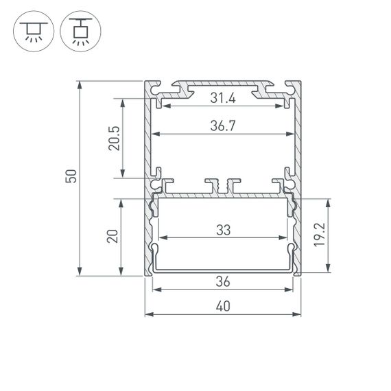 Профиль Arlight SL-Line-4050-3L-2000 Anod 044666