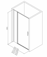 Душевая дверь Allen Brau Priority 100 3.31029.BA стекло прозрачное/профиль брашированное серебро