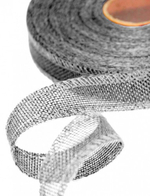 Лента Льняная 2,5см х 28м с проволокой (Серый)