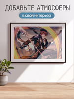 Постер плакат Сила Чжун Ли В Его Руках Genshin Impact Геншин Импакт