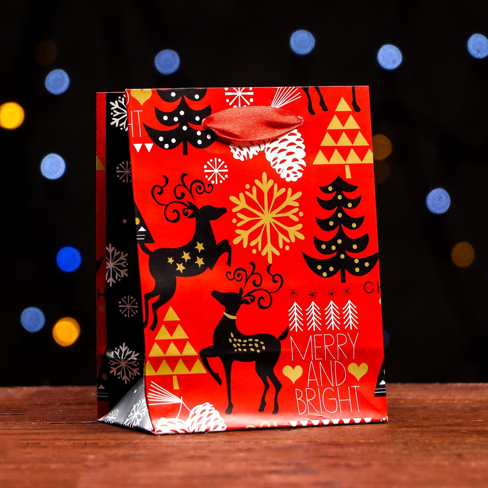 Пакет подарочный новогодний ламинированный «Новогодний настрой» 11.5×14.5×6 см, 6854267