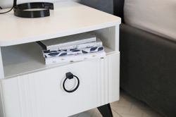 Тумба прикроватная (Белое дерево/Белый матовый)