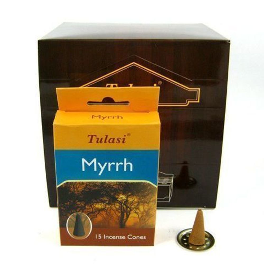 Tulasi Myrrh Благовоние-конус Мирра, 15 шт
