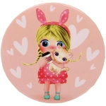 Зеркало косметическое круглое «КОЛЛЕКЦИЯ МАРЦИПАН», куколка, d-7,5см (пакет с подвесом)