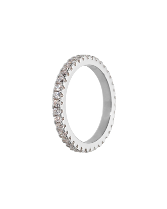 тонкое кольцо-дорожка с цирконами