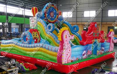 Коммерческий надувной батут "В гостях у Львёнка" 8*8*6 м