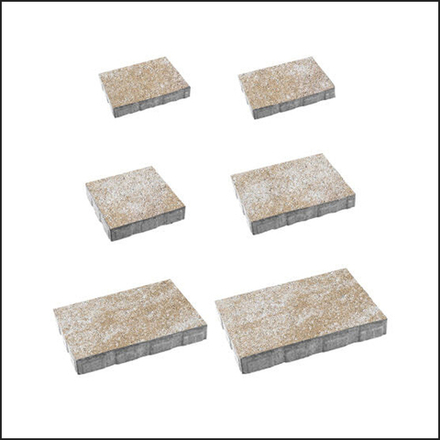 Тротуарная плитка АНТАРА Б.1.АН.6, комплект из 6 видов плит Искусственный камень Степняк