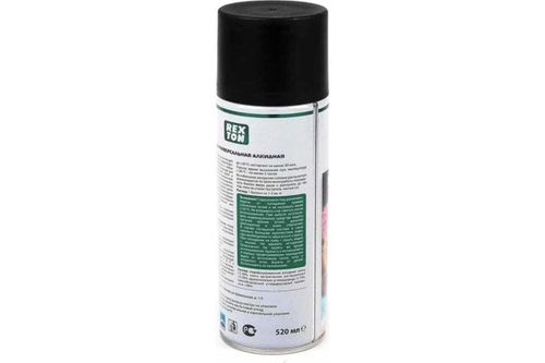 Эмаль алкидная Rexton черная матовая (520мл) аэрозоль