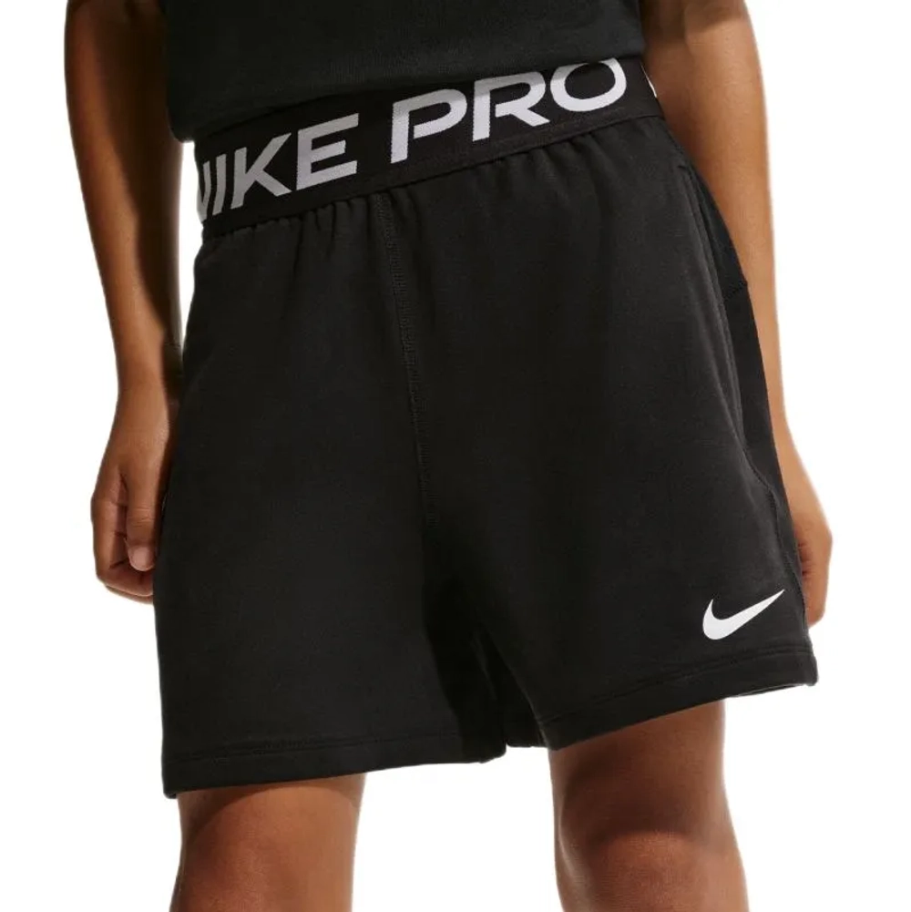 Детские теннисные шорты Nike Kids Pro Dri-Fit Fleece - black/white/white
