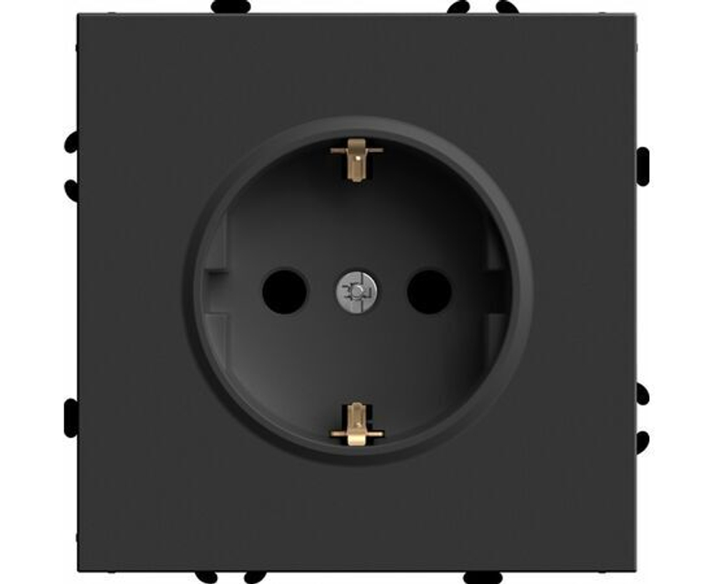 Розетка 1-местная с покрытием Soft Touch с защитной шторкой с/з (механизм), 250В, 16А, серия Эмили, RST16-5110-05,черный уголь (РАМКА ПРИОБРЕТАЕТСЯ ОТДЕЛЬНО), STEKKER 49854