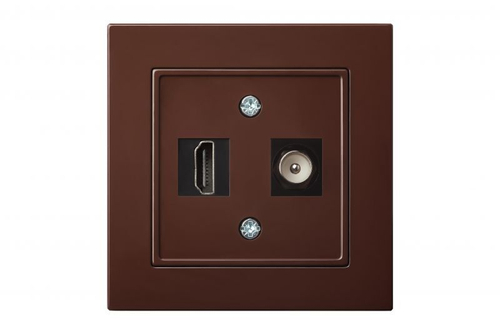 Розетка HDMI и TV для Передачи Данных Коричневая LIREGUS EPSILON