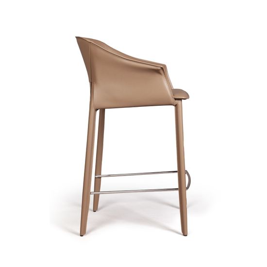Стул полубарный GIO, кожа хаки-тауп