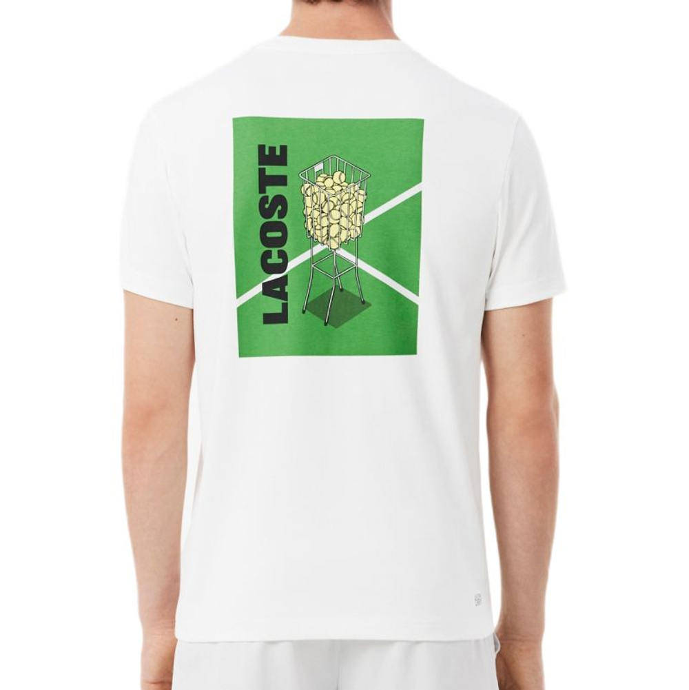Теннисная футболка Lacoste Ultra Dry Printed Tennis - white
