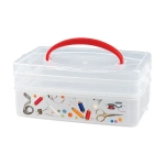 КОРОБКА УНИВЕРСАЛЬНАЯ С РУЧКОЙ И ДЕКОРОМ MULTI BOX 2 СЕКЦИИ, 245Х160Х105 ММ (Бесцветный) (