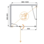 Душевой уголок Cezares Elena 100x90 L ELENA-W-AH-1-100/90-P-Cr-L профиль Хром стекло текстурное