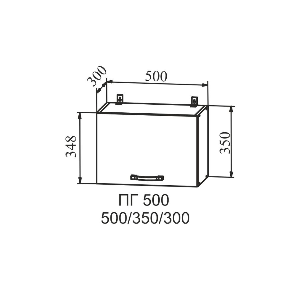Корпус Шкаф верхний горизонтальный (ПГ 500) (серый), ДСВ Мебель