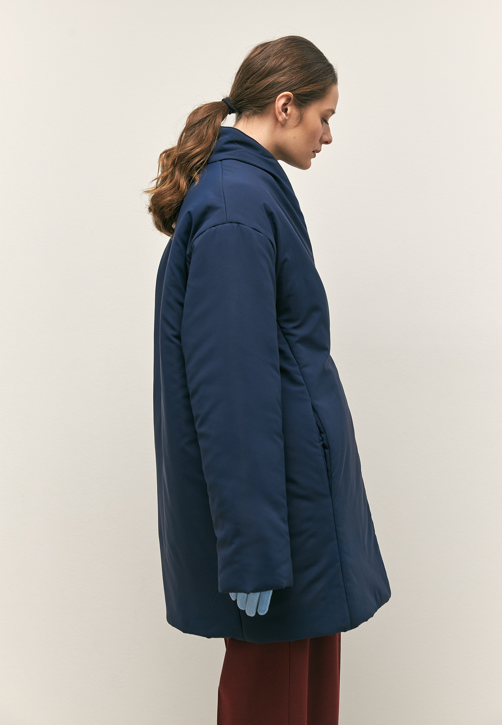 Куртка с шалевым воротником укороченная