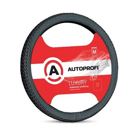 Оплетка руля Autoprofi LUXURY AP-810 BK (M) черная PU кожа плетенные вставки