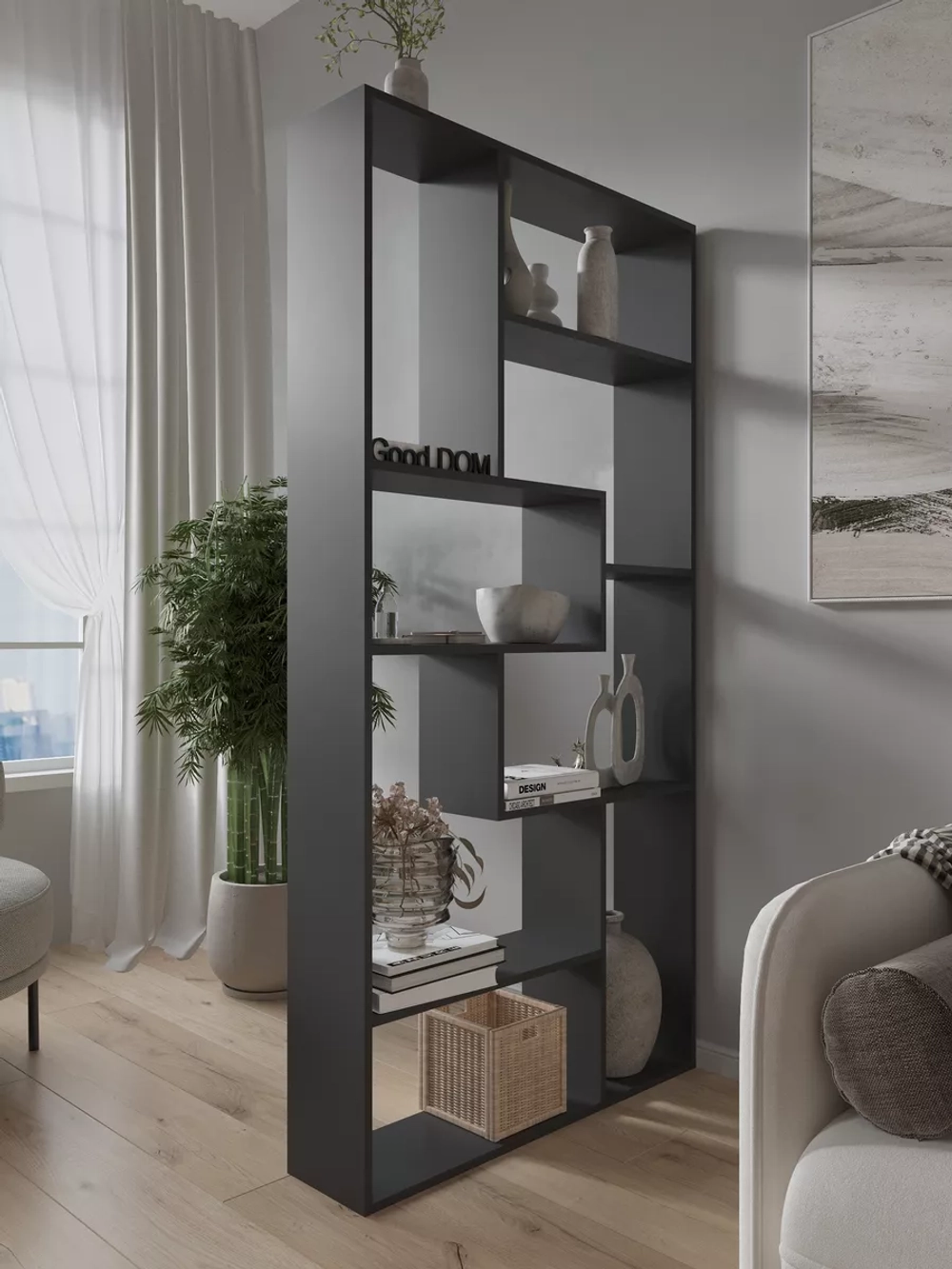 Стеллаж перегородка для зонирования