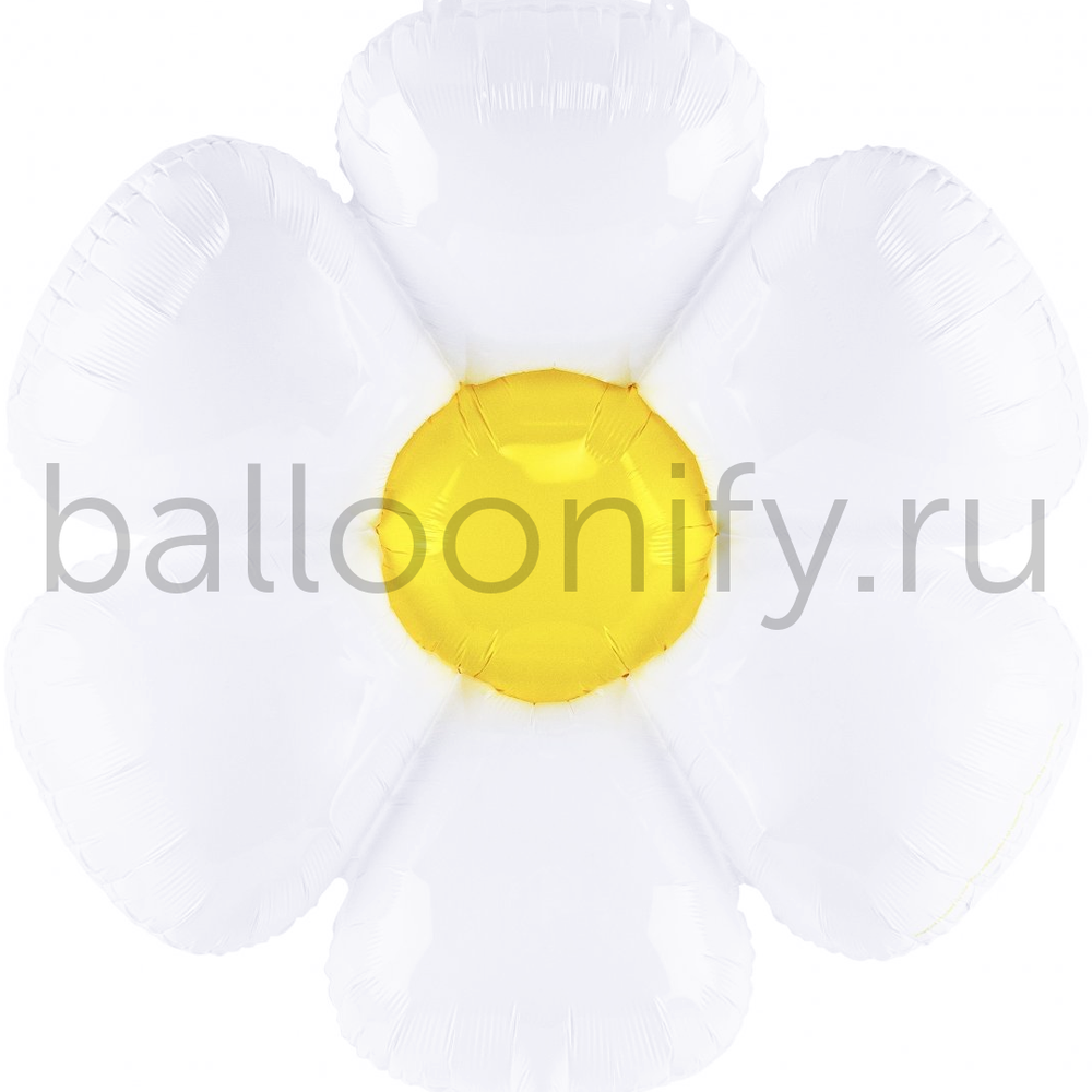 Шар (43''/109 см) Цветок, Ромашка, Белый, 1 шт.