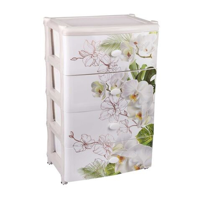 Комод 4 ящика, Орхидеи, 44х55.5х90.5 см, М2638, Альтернатива