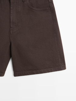 Massimo Dutti Джинсовые шорты со средней посадкой, шоколадный