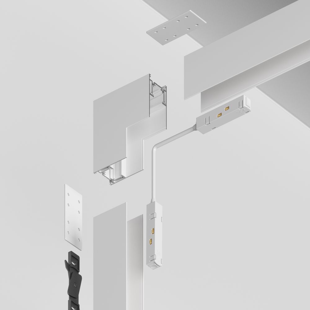 Угловой коннектор внутренний для накладного магнитного шинопровода Maytoni S35 TRA004ICL-21W