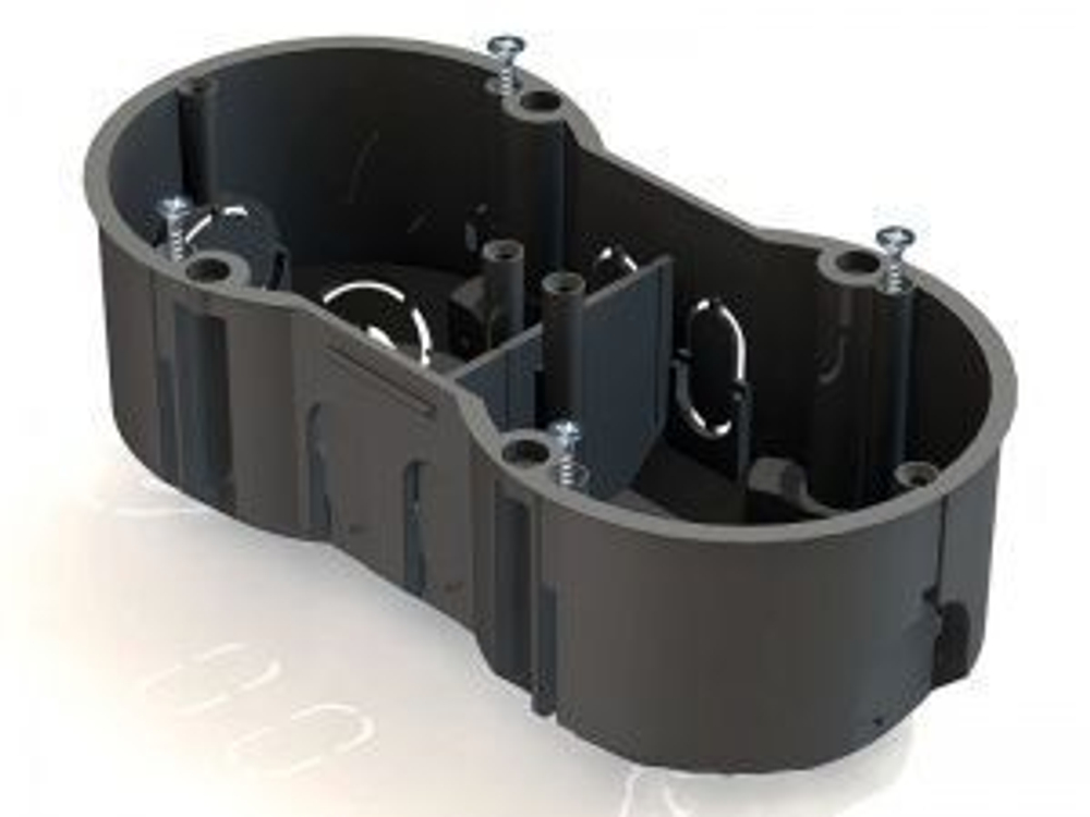 Коробка установочная 2-местная для скрытого монтажа в кирпичных стенах 141х70х45