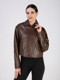 Кожаная куртка демисезонная косуха оверсайз