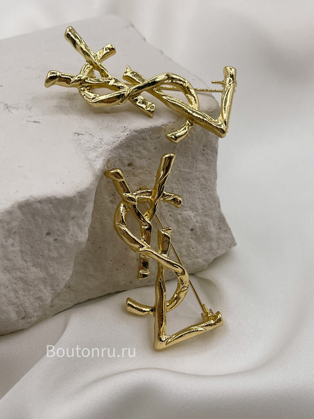 Брошь СЛ. золотистая 5 см