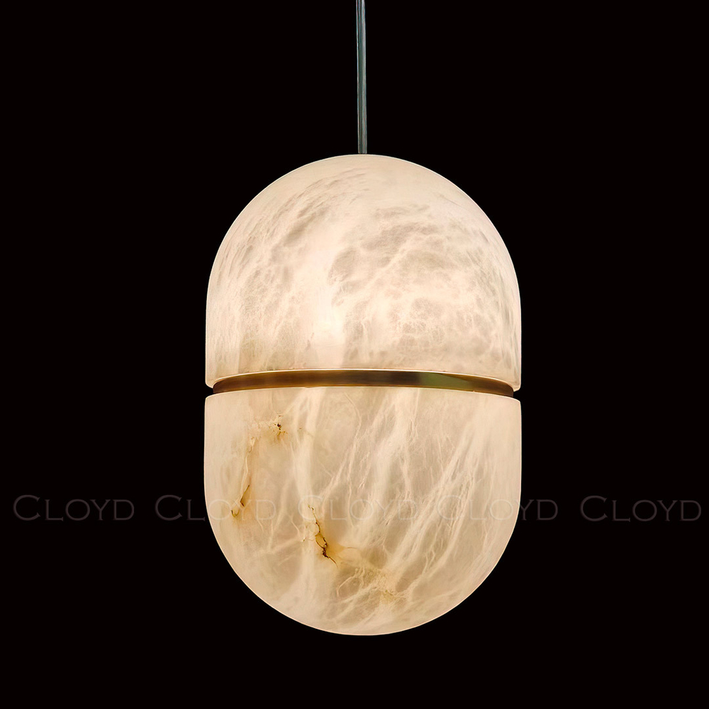 Подвесной светильник Cloyd DILEMMA-B P1 / Ø14 см - алебастр - латунь (арт.12348)