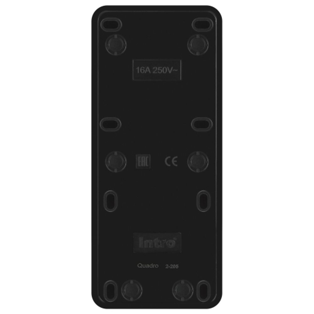 Розетка Intro Quadro 2-205-05 тройная без заземления 3х2P 16А-250В IP20 ОУ антрацит | Intro