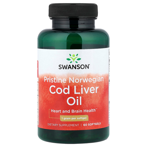 Swanson, жир печени норвежской трески, 60 капсул