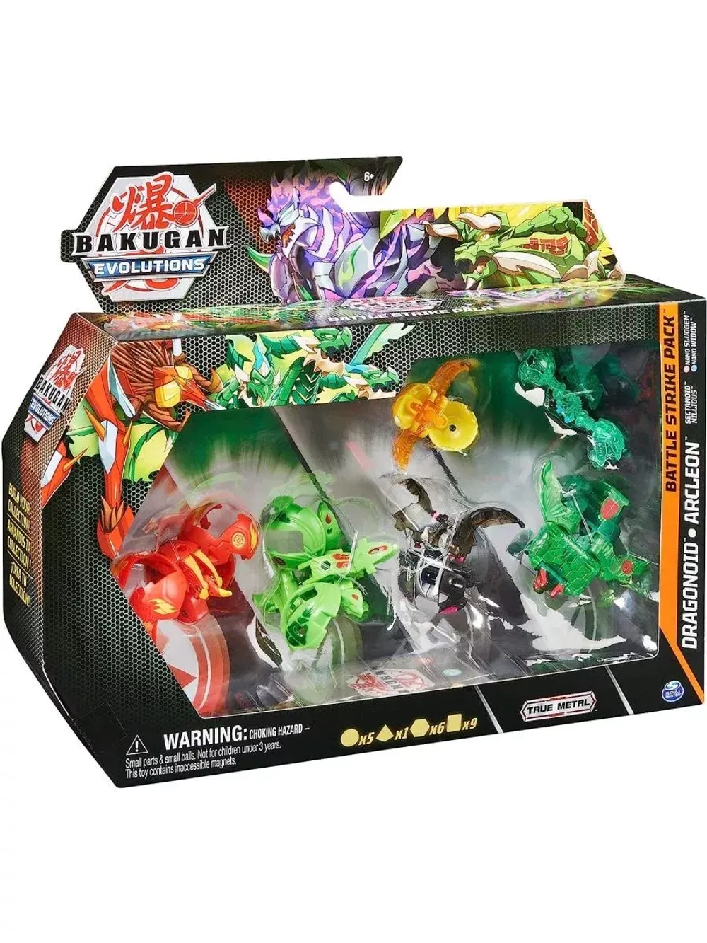 Набор игрушка трансформер Бакуган Armored Evolutions 6 шт
