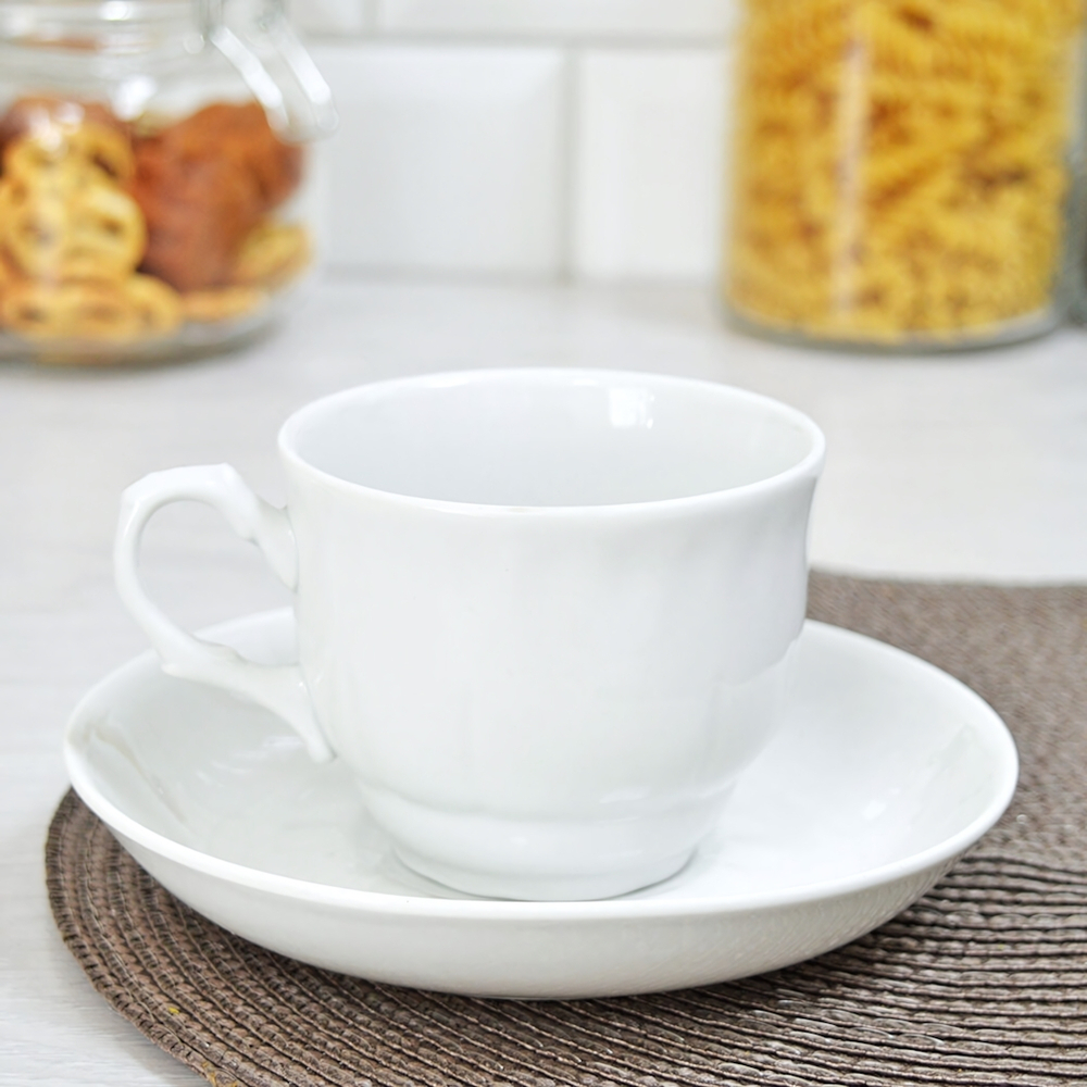 Чайная пара 250мл форма Тюльпан Без деколи