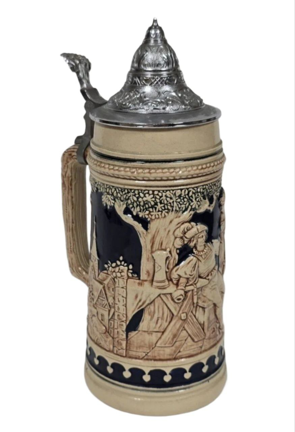 Кружка пивная (фарфор с оловянной крышкой) Германия