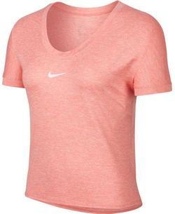 Женская футболка теннисная Nike Court Dry Elevated Essential Top - sunblush/white